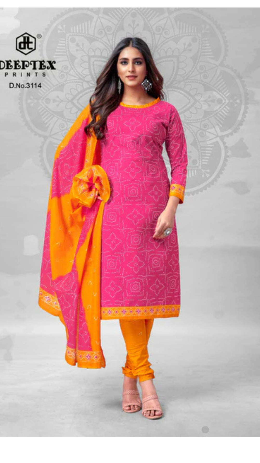 Deeptex Bandhani Cotton Dress Material