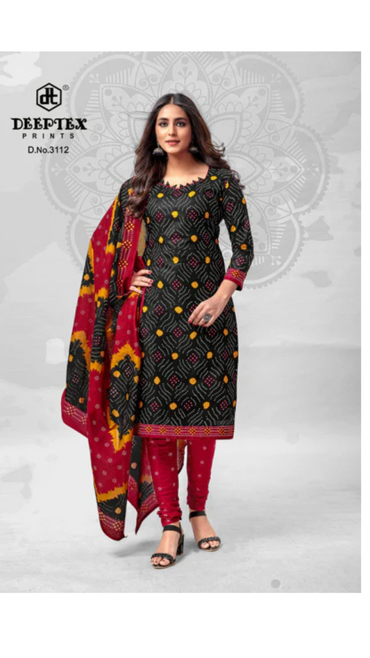 Deeptex Bandhani Cotton Dress Material